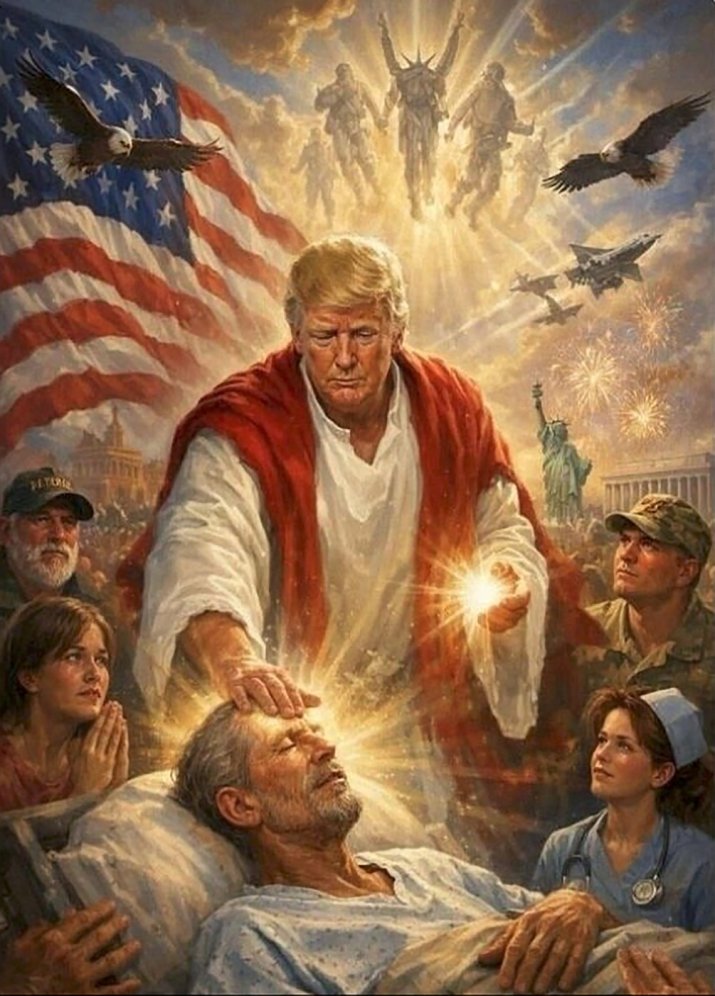 Imaginea generată cu AI, postată de Donald Trump, în care este înfățișat drept Iisus