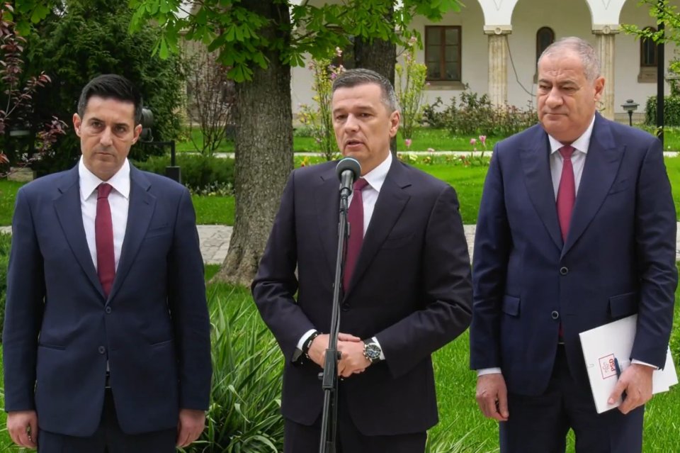 Claudiu Manda, secretarul general PSD, Sorin Grindeanu, președintele partidului și Marian Neacșu, vicepremier al Guvernului