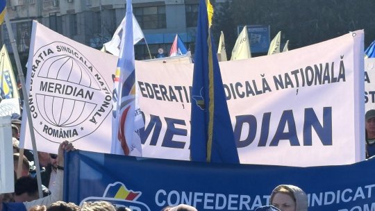 Protestul sindicaliștilor în fața Guvernului. Confederația Meridian: ”Nu mai acceptăm austeritatea suportată exclusiv de cetățeni”