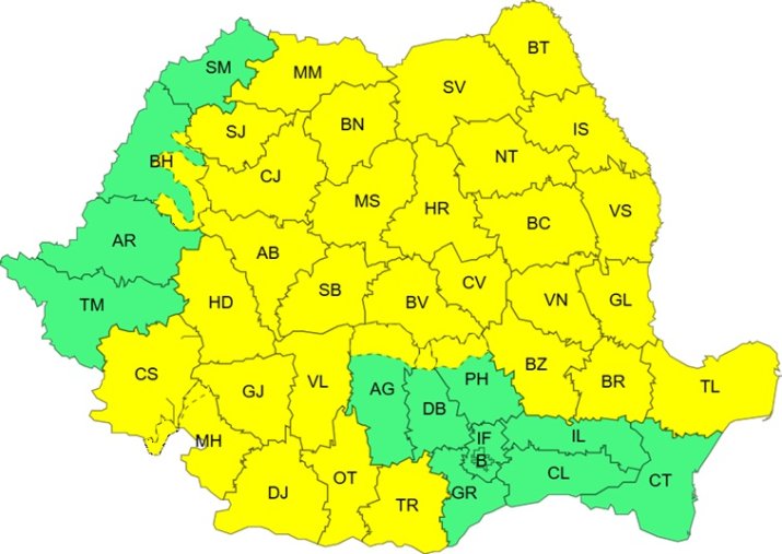 Avertizare cod galben de vânt