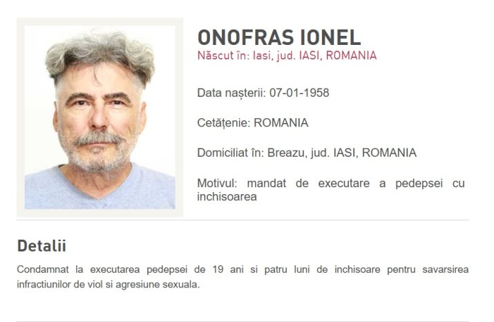 Ionel Onofraș, de pe lista Most Wanted, a fost arestat în Italia