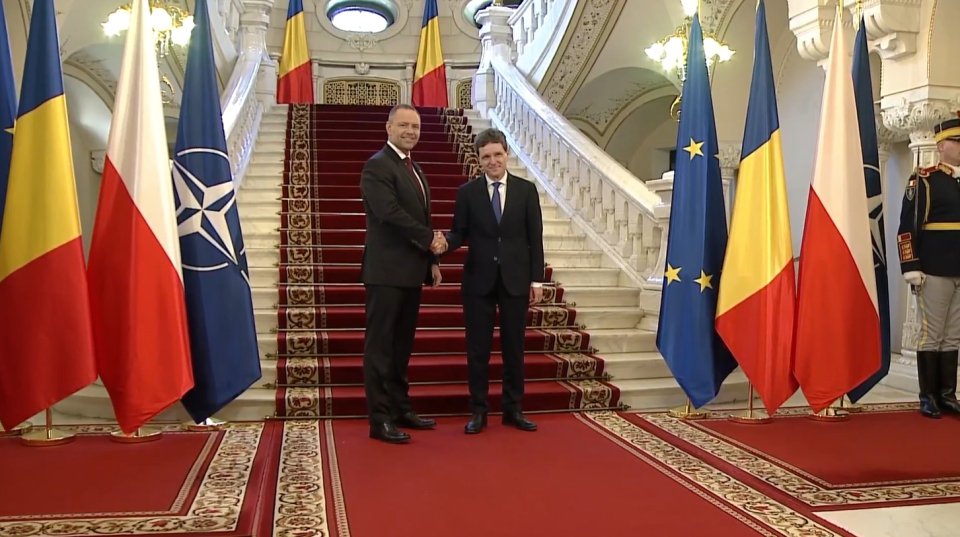 Președintele Poloniei, Karol Nawrocki este primit de președintele Nicușor Dan la Palatul Cotroceni