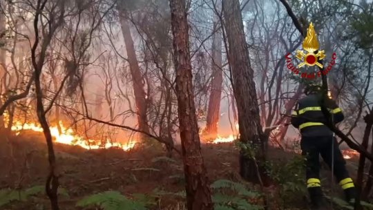 Incendiu violent în Toscana, mii de oameni evacuați. Flăcările au cuprins rapid sute de hectare