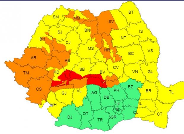 ANM a emis Cod roșu de viscol și ninsori