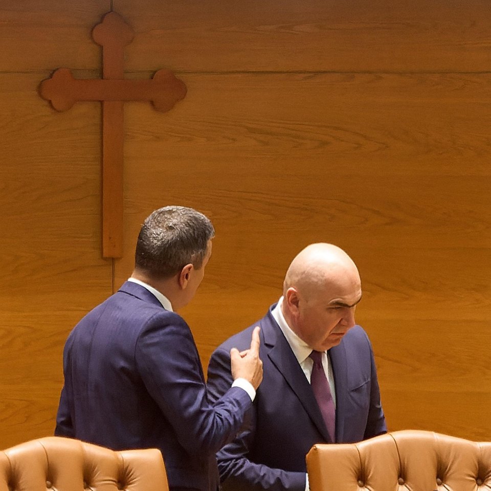 Președintele PSD, Sorin Grindeanu, și premierul interimar Ilie Bolojan
